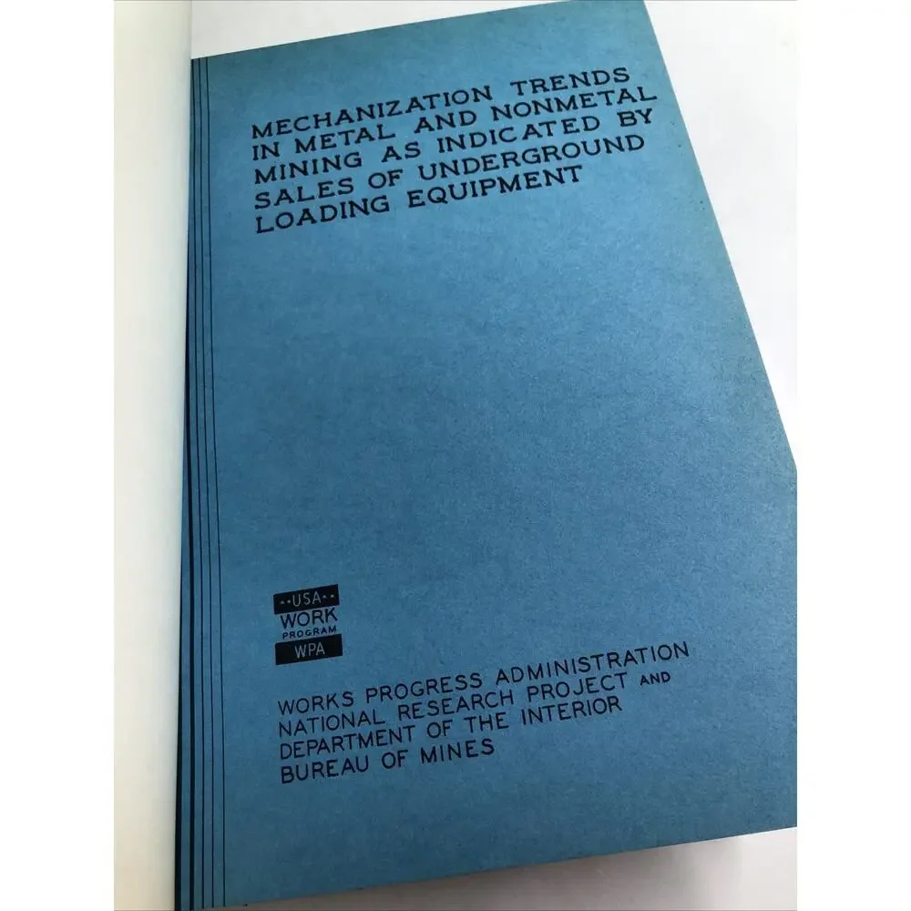 1937 WPA National Research Project Volume 1 Mines Ore Cement Rock Stone HC